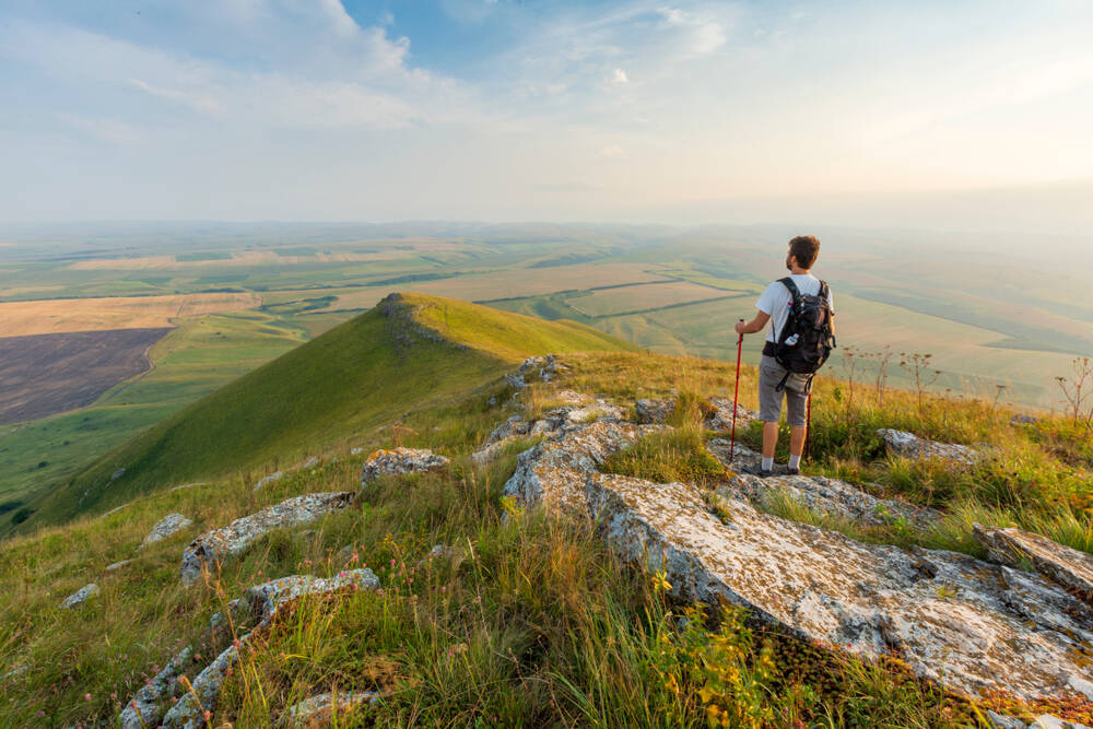 Panorama von Mineralnyje Wody Resort in Stawropol Region in Russland. Kaukasus