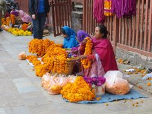 Nepal Blumenverkaeufer